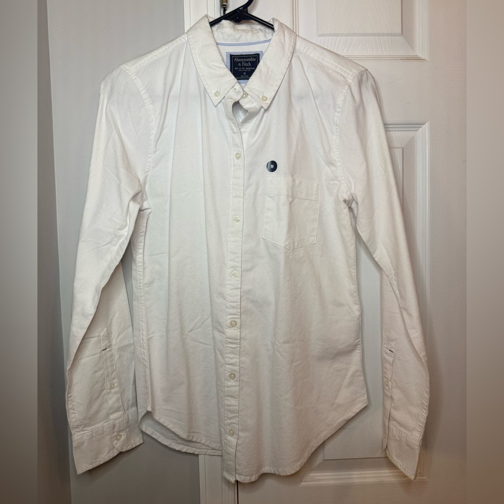 Abercrombie & Fitch White Long Sleeve Button Down